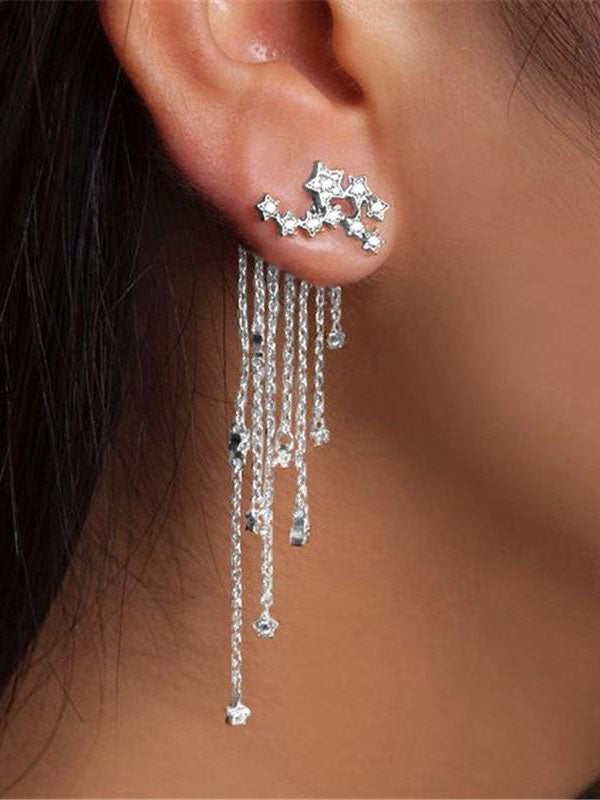 Tassels Star Rhinestones Earrings