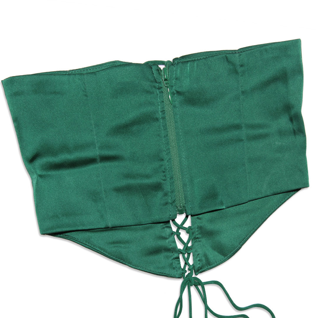 V Neck Lace Up Side Split Bodycon Slip Mini Dress - Green