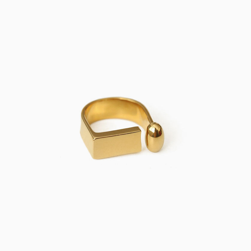 Gold Tone Plated Letter Shaped D-Ring - Gold