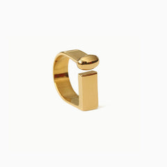 Gold Tone Plated Letter Shaped D-Ring - Gold