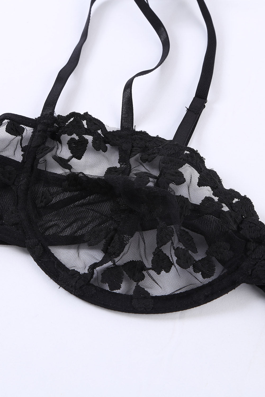 Bralette-Set mit Herz-Print und Schleife