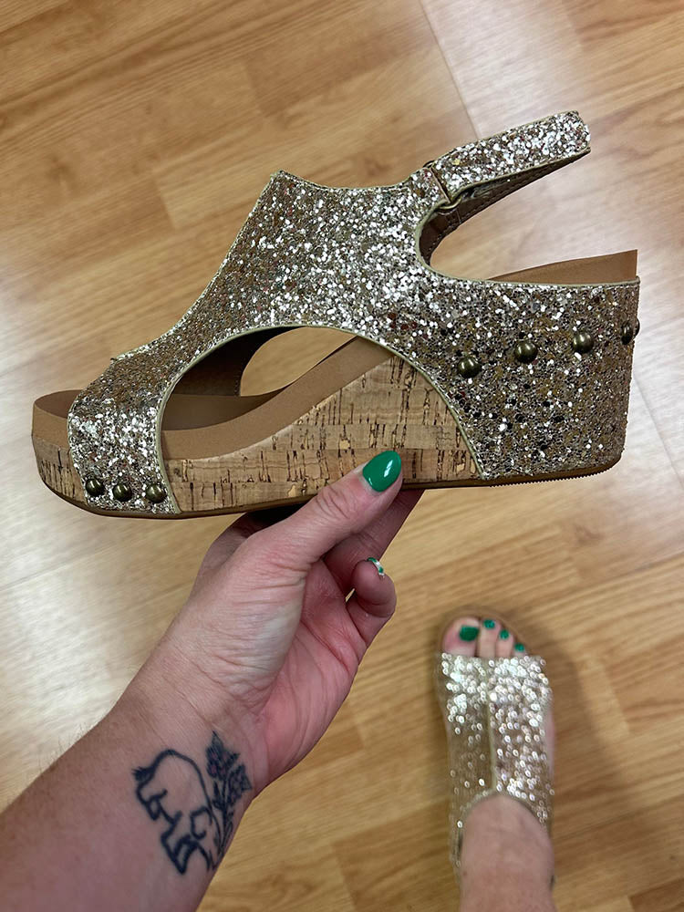 Glitter Wedges Sandals