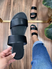 Sandalias planas informales con doble tira