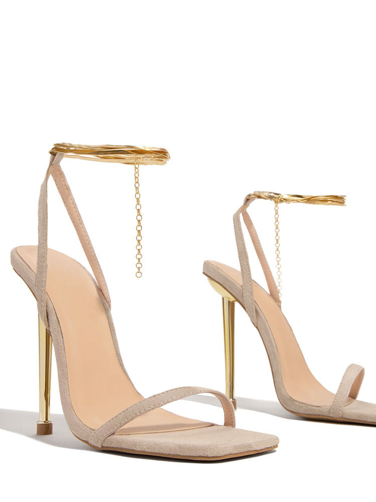 Square Toe Ankle Strap Sandals