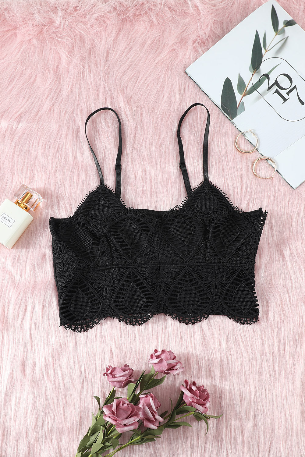 Bralette de encaje estampado