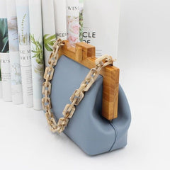 Sanso Schultertasche aus Holz mit Kette