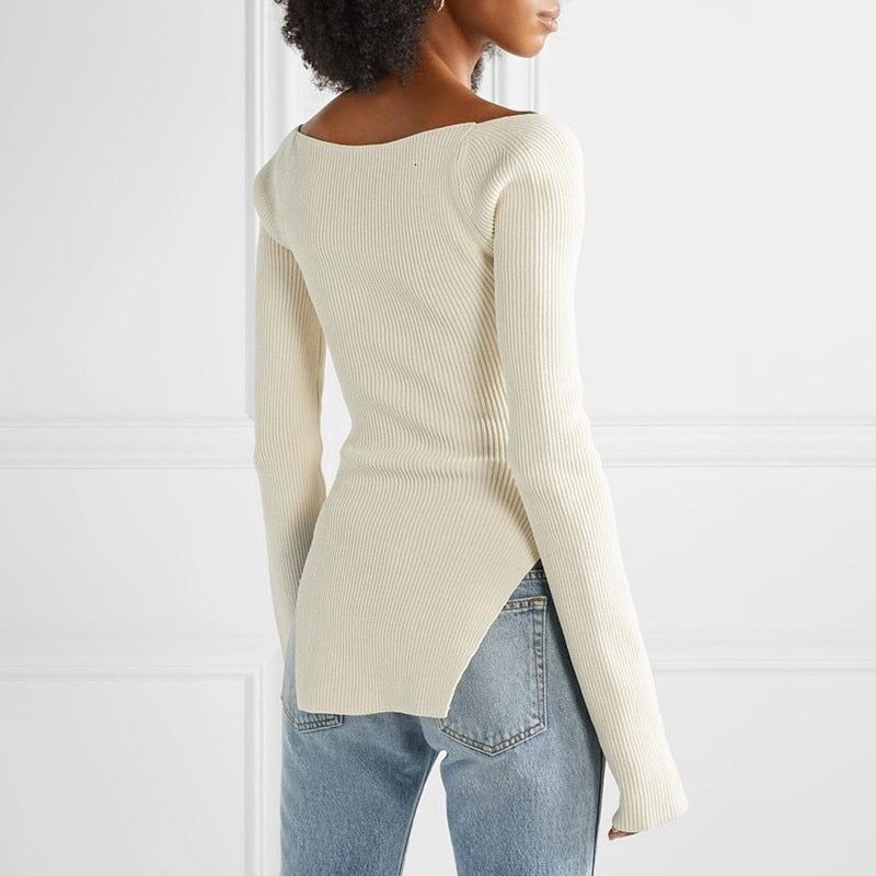 Grace Square Neck Knitted Sweater