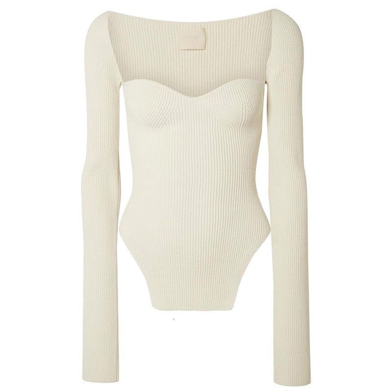 Grace Square Neck Knitted Sweater