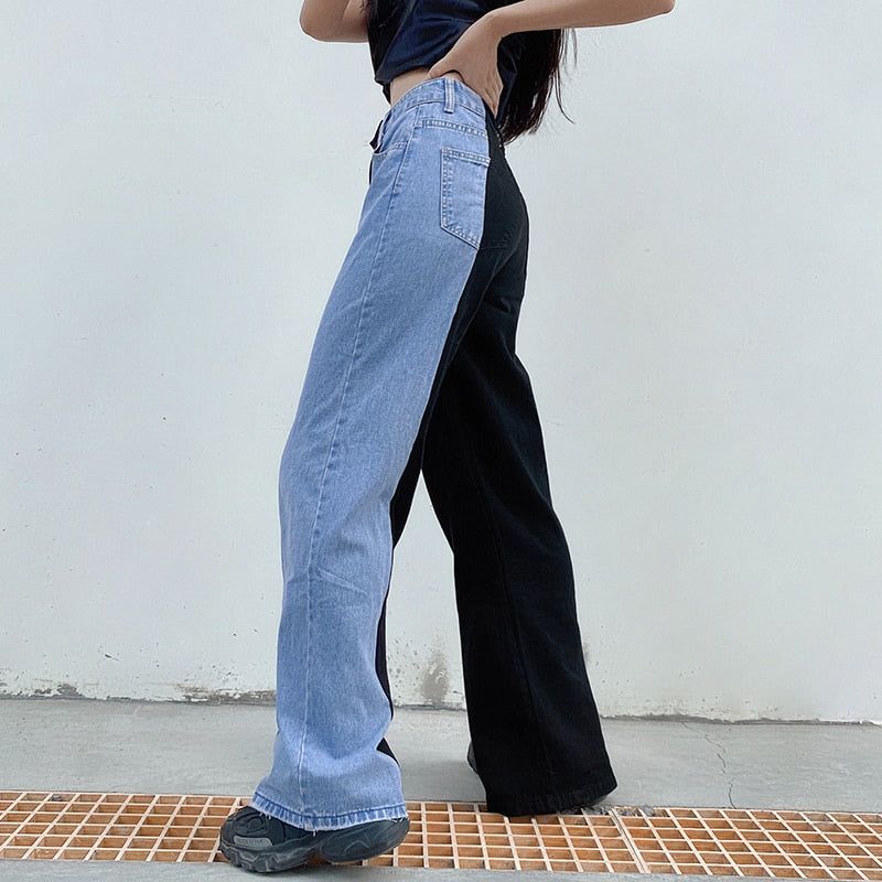 Flavia Patchwork High Waist Jeans