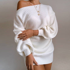 Lene One Shoulder Knitted Mini Dress