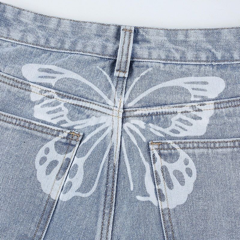 Nikolett Butterfly Loose Straight Jeans