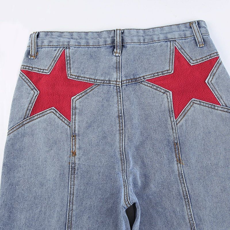 Hylda Star Patchwork High Waisted Jeans