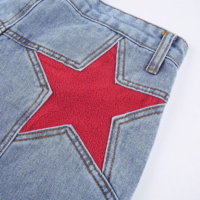Hylda Star Patchwork High Waisted Jeans