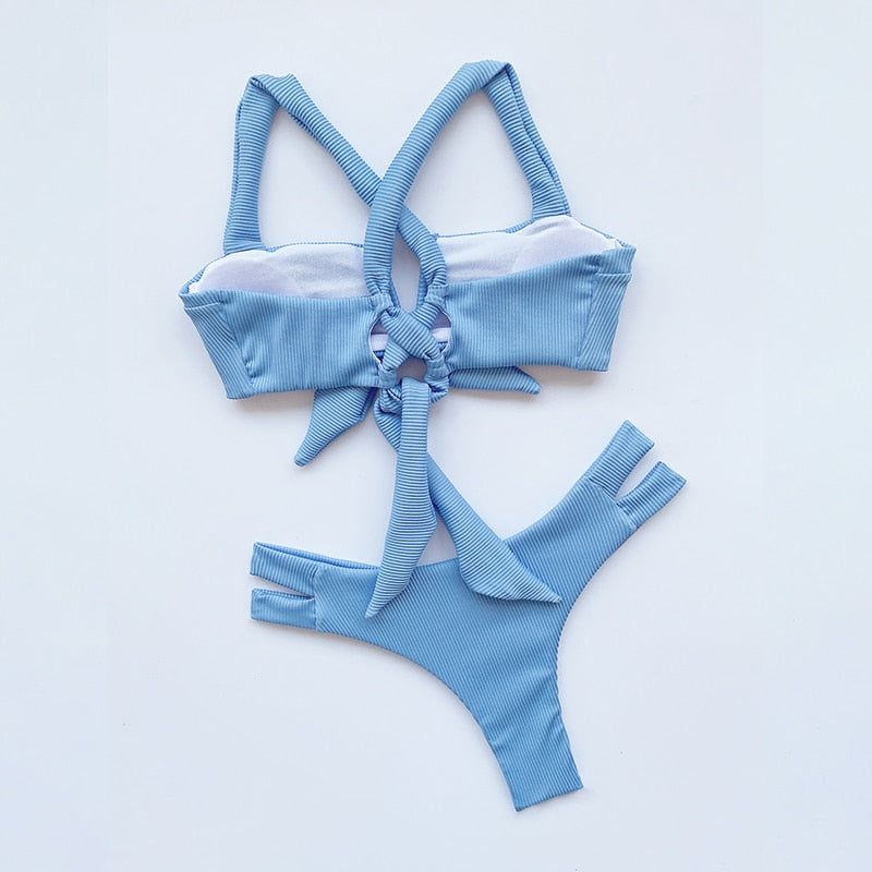 Zweiteiliger Bikini „Irena“ mit geripptem Cut-Out