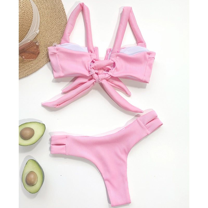 Zweiteiliger Bikini „Irena“ mit geripptem Cut-Out