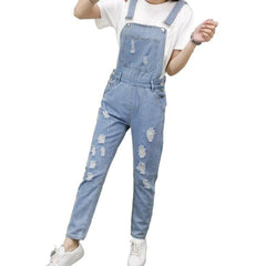 Damen Jeans Overall mit Rissen