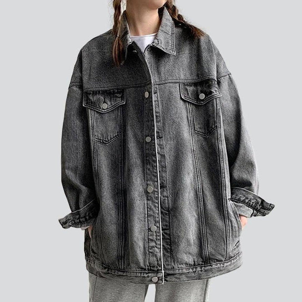 Lange Oversize-Jeansjacke für Damen