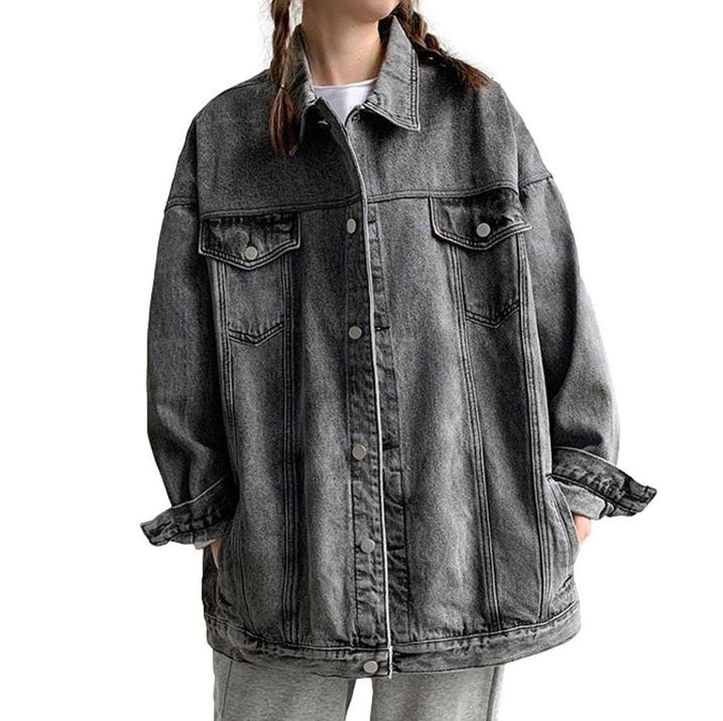 Women's long oversized denim jacket