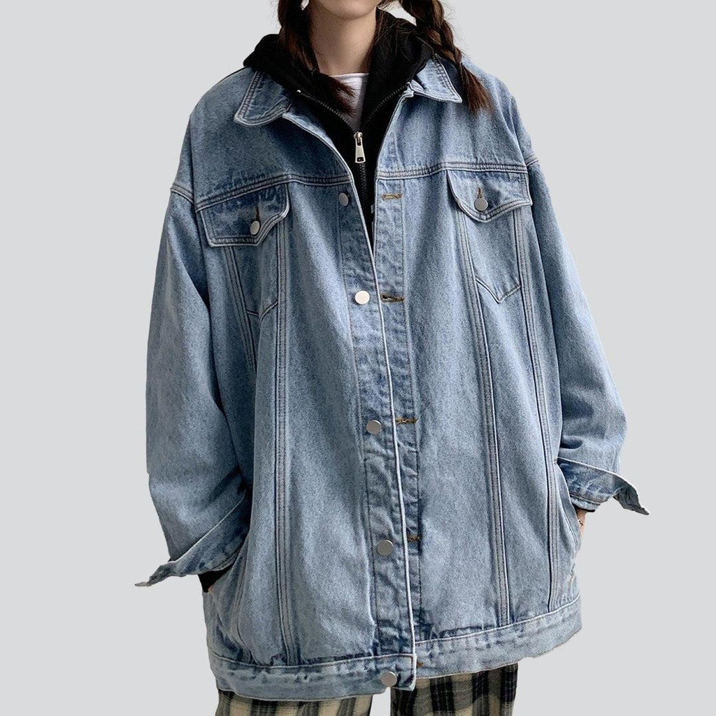 Lange Oversize-Jeansjacke für Damen