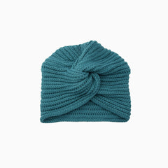 Turbante de invierno con parte delantera retorcida y ribeteado en color sólido Cozy Me Up