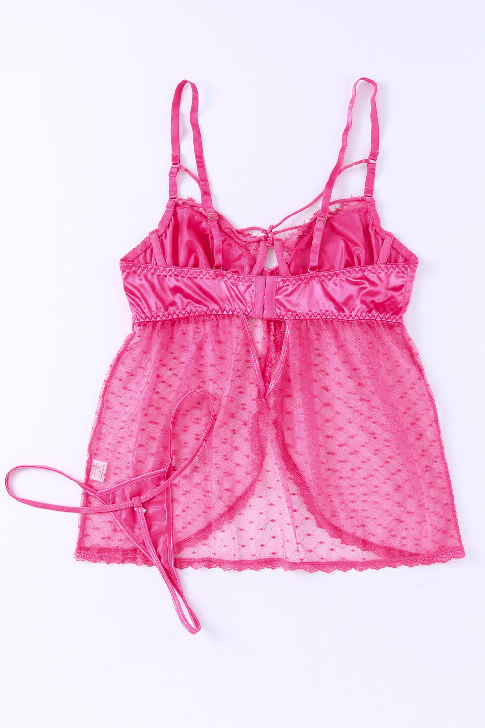 Rose – Bügel-Babydoll-Nachthemd und String-Set