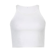 Crop-Tanktop mit U-Ausschnitt - Weiß