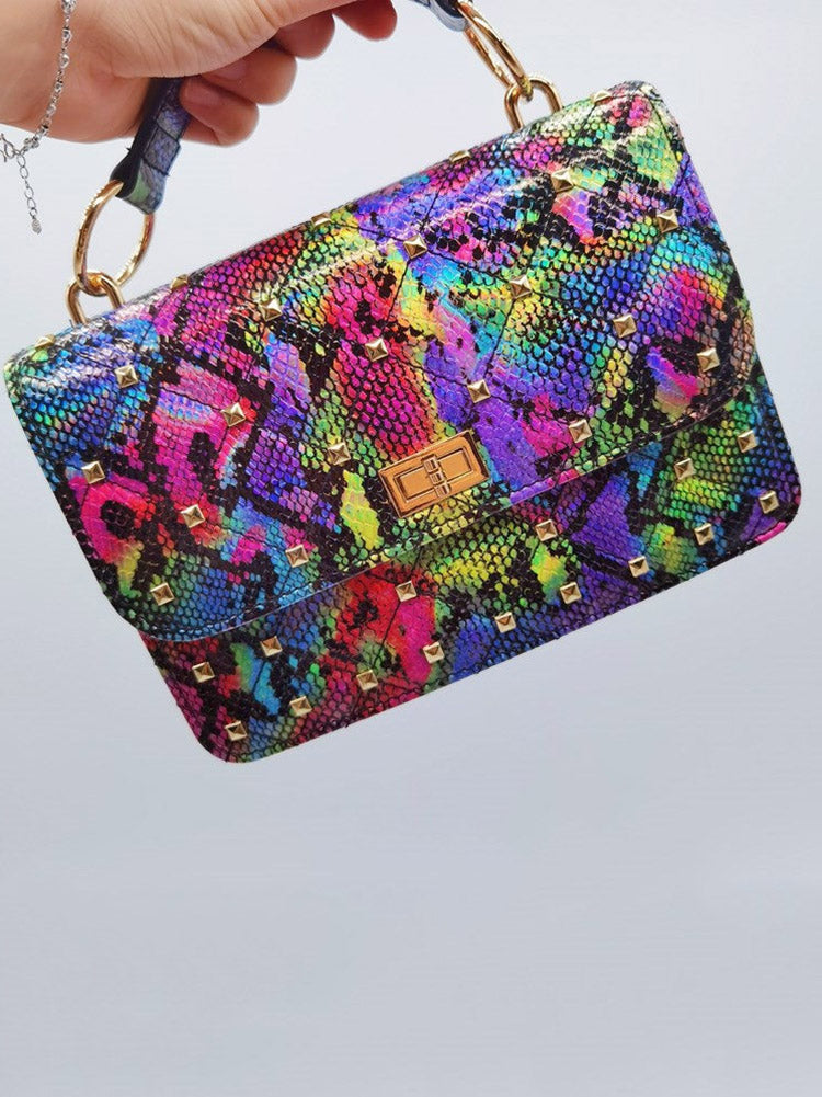 Bolso con estampado de serpiente