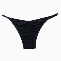 String Scrunch Cheecky Bikinihose - Schwarz