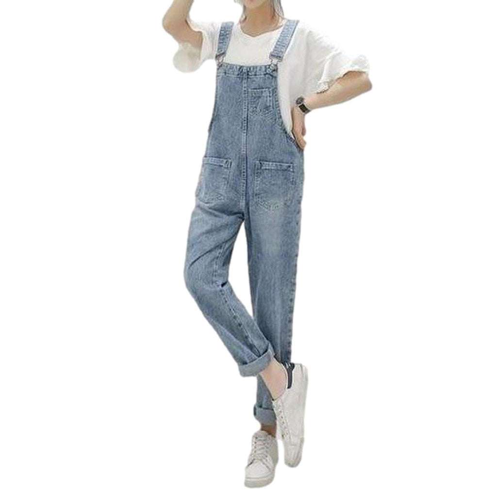 Washed women's jeans overall