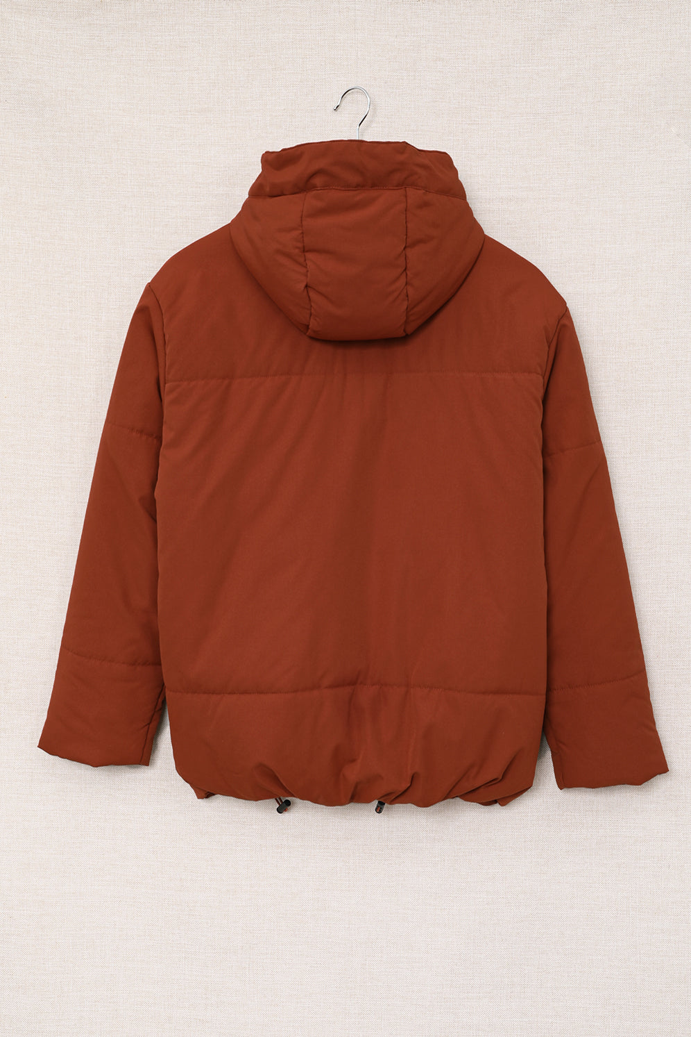 Zipper Hooded Coat With Pocket