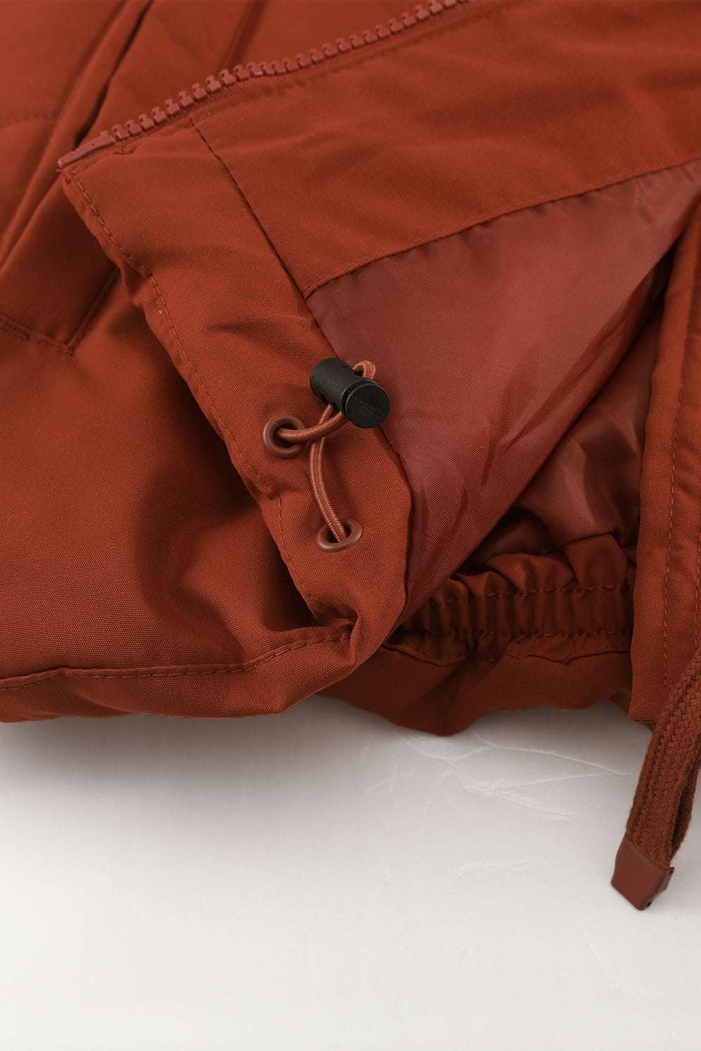 Zipper Hooded Coat With Pocket