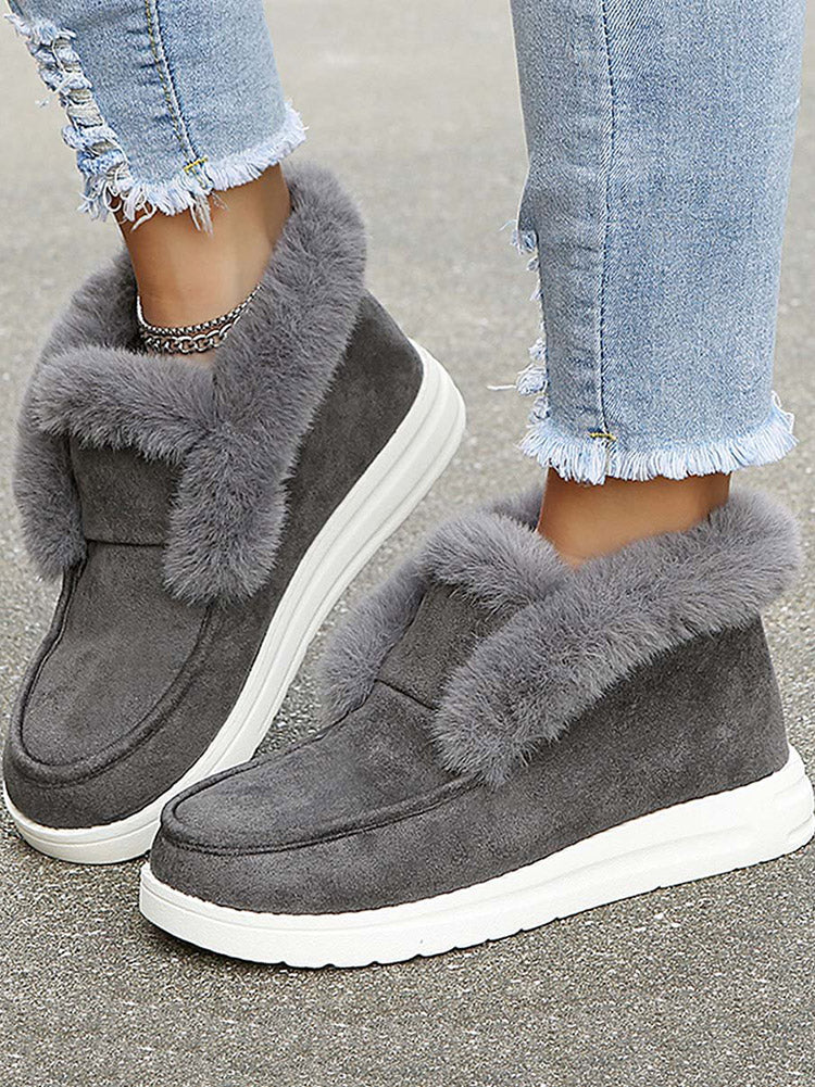 Plush Fur Warm Suede Boots